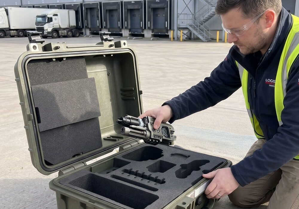 Plastazote case inserts A service engineer taking a tool out of Plastazote case inserts on site